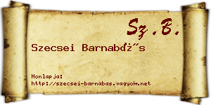 Szecsei Barnabás névjegykártya